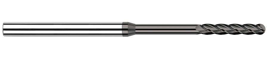 Picture of Harvey Tool 36520 Dia 0.02 LOC 0.10 OAL2.50 End Mill Standard Flute Standard Helix Carbide Diamond Single End Ball NoseBall